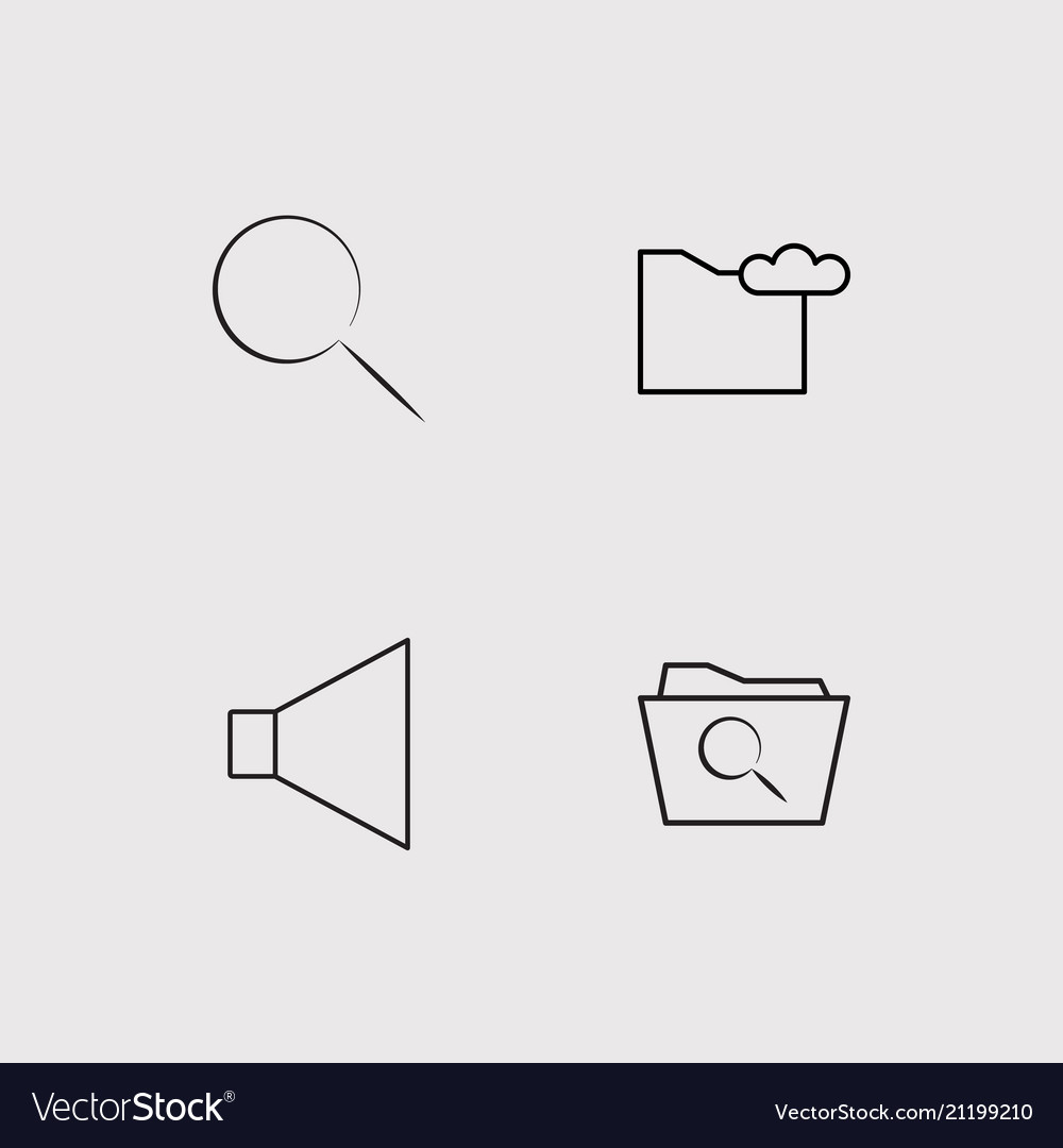 User interface simple linear icons set outlined