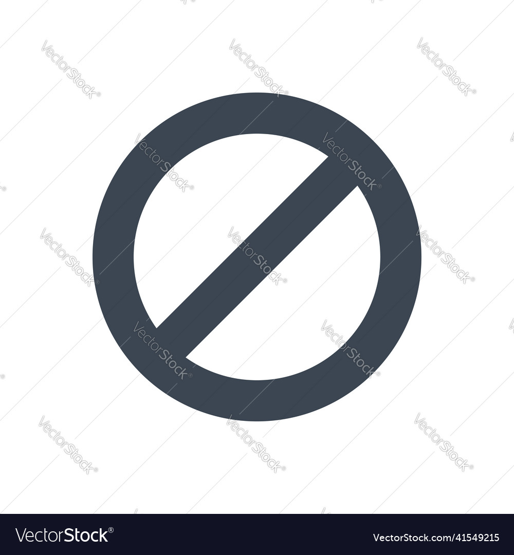 Ban sign related glyph icon vector image Ban sign related glyph icon