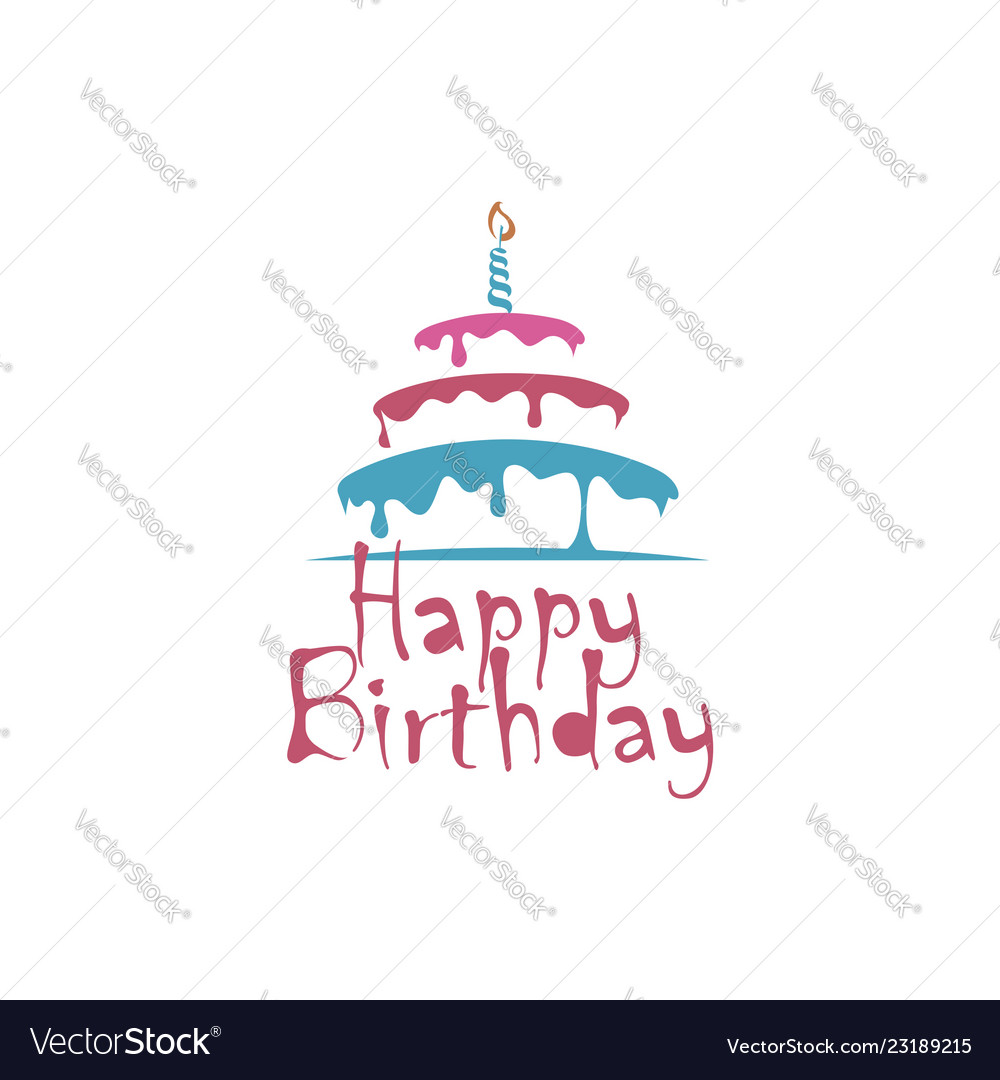 Birthday cake design Royalty Free Vector Image