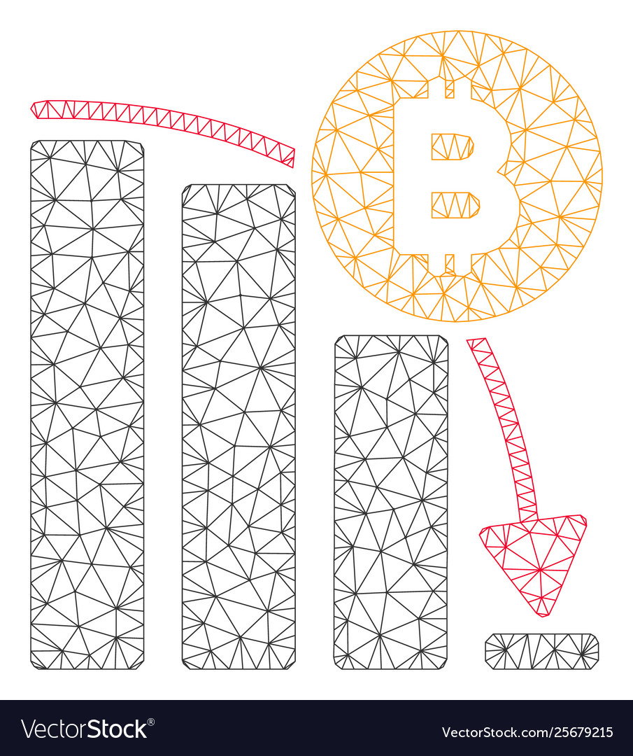 Bitcoin panic fall chart mesh 2d model Vector Image Bitcoin panic fall chart mesh 2d model