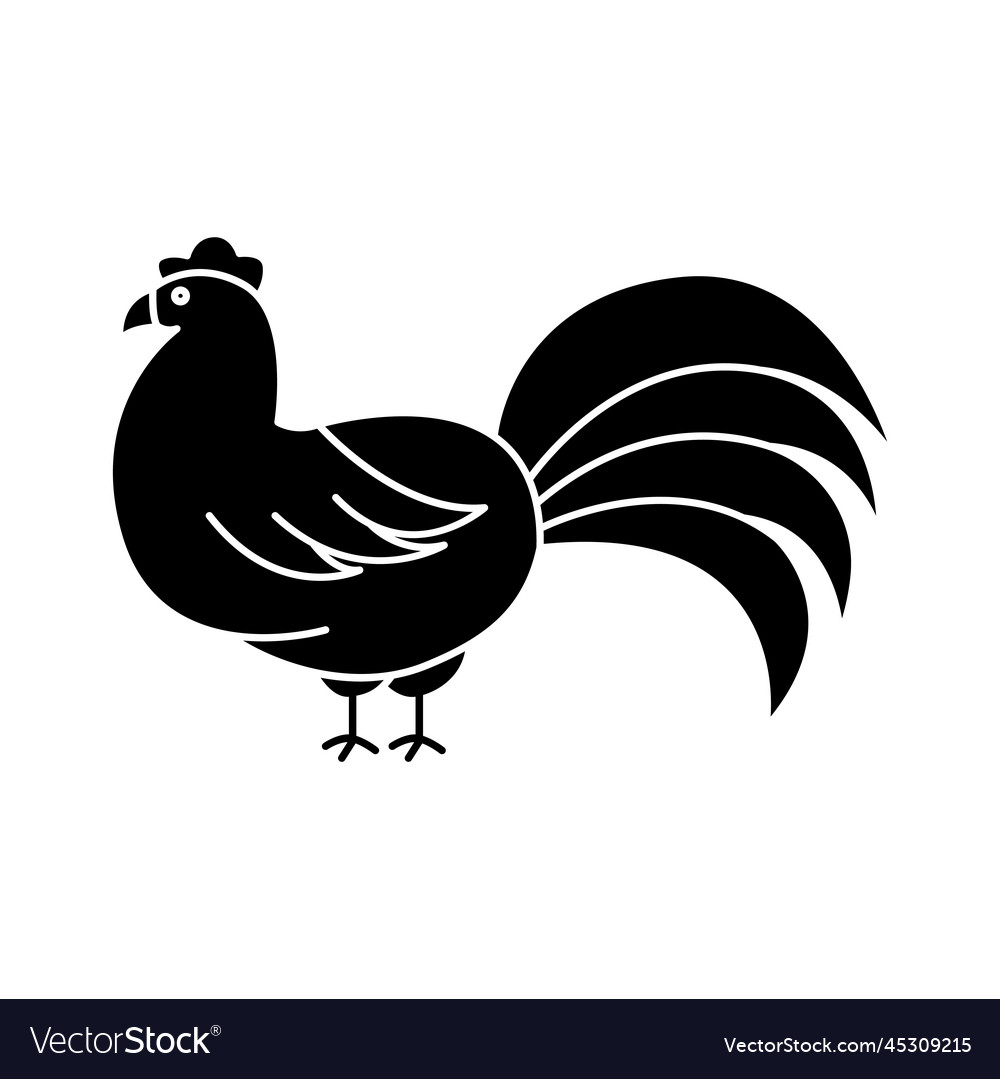 Chicken icon icon related to farm animal glyph Vector Image