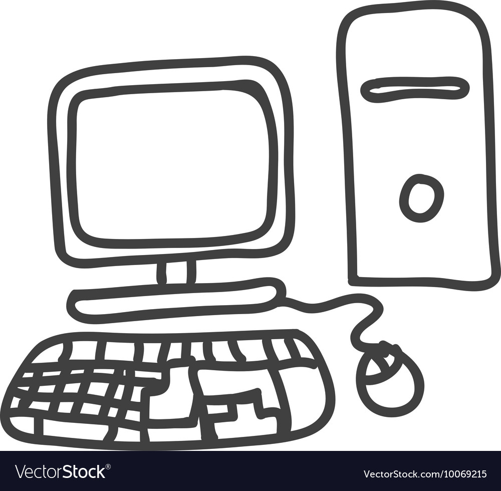 Computer icon sketch design graphic Royalty Free Vector