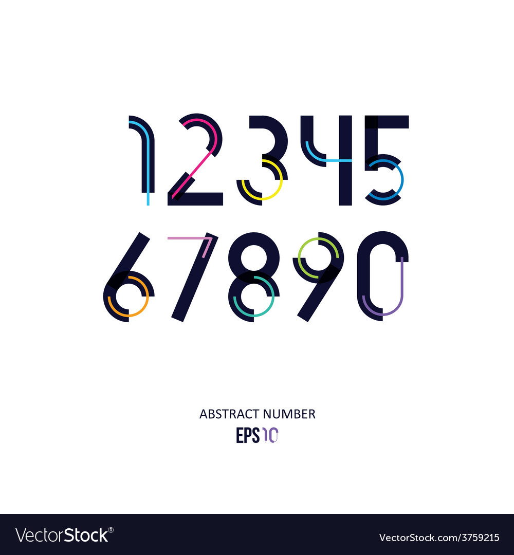 Dark numbers with thin color lines