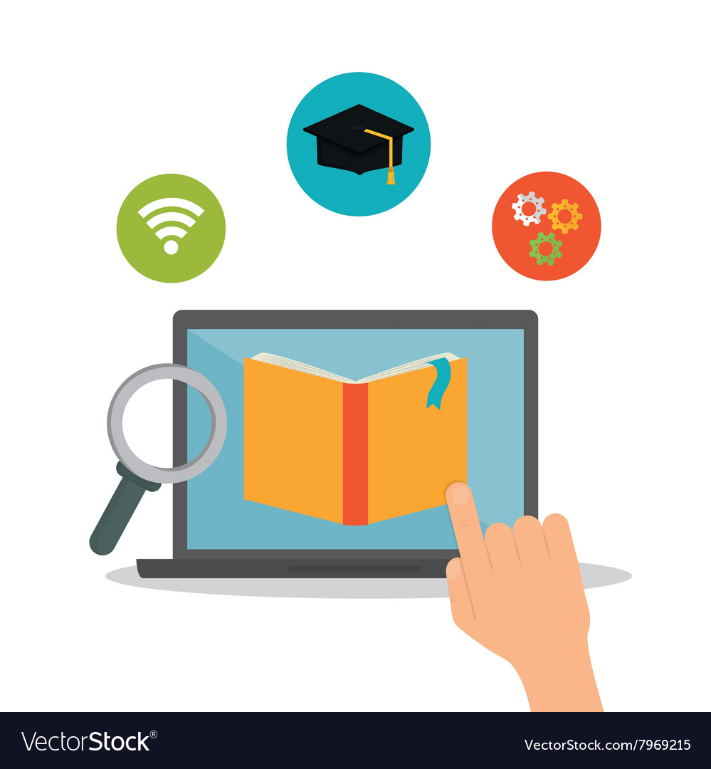 Download E-learning icon design Royalty Free Vector Image