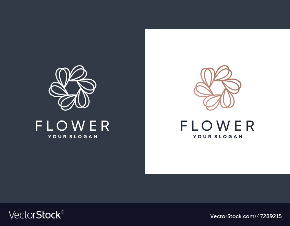 Blumenlogo mit kreativer Idee Premiumteil 1