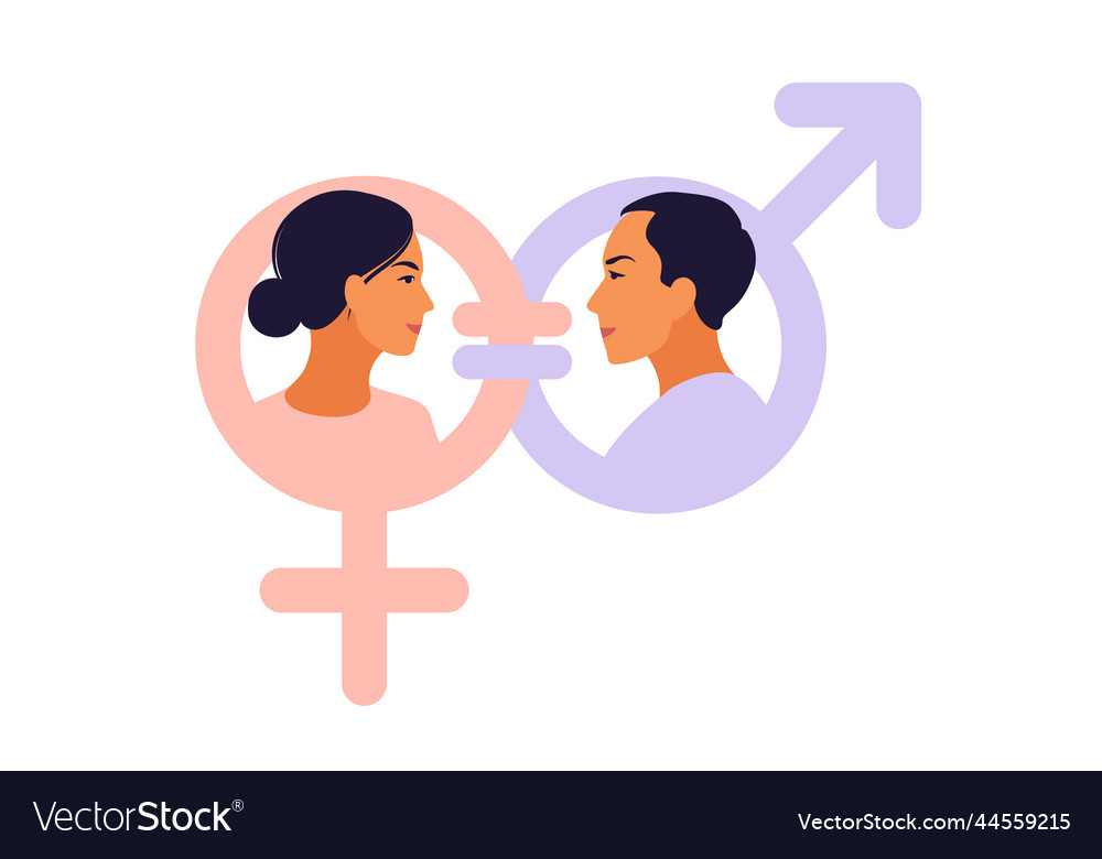 Gender equality concept men and women character Vector Image