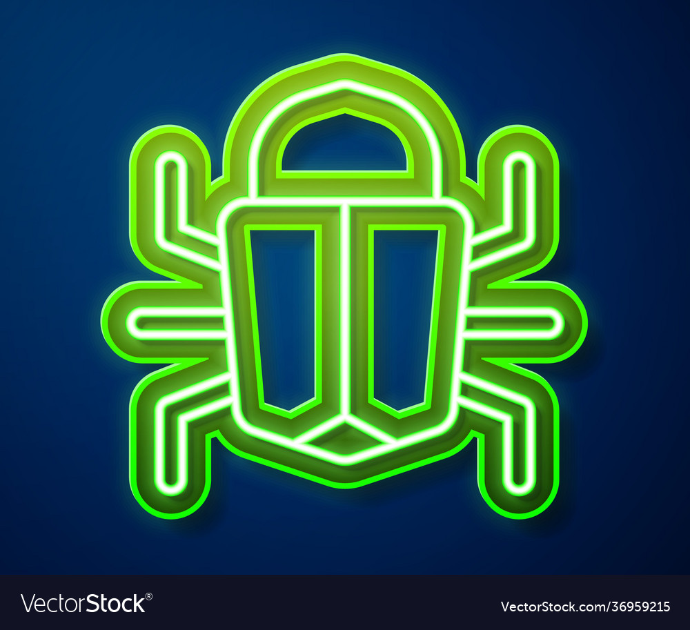 Glowing neon line system bug concept icon isolated vector image Glowing neon line system bug concept icon isolated