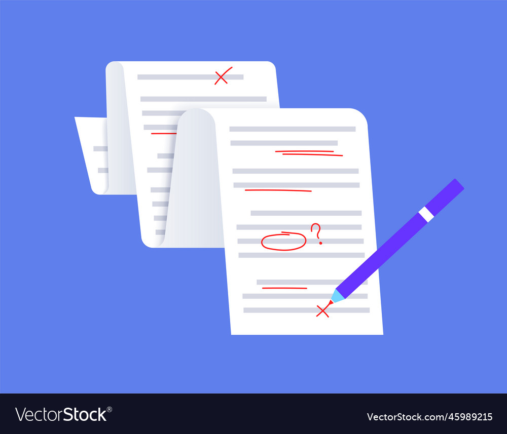 Grammar editing process vector image Grammar editing process