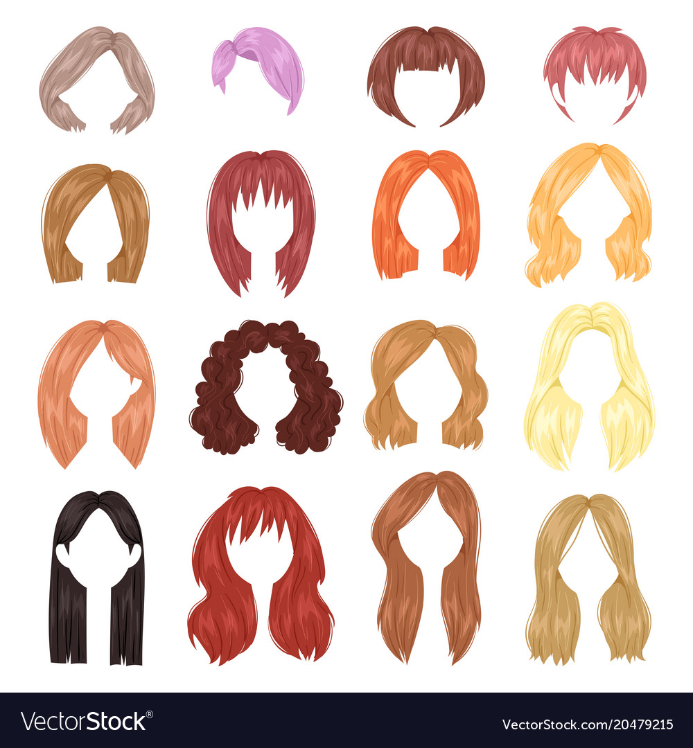 Hairstyle woman female haircut on short or Vector Image