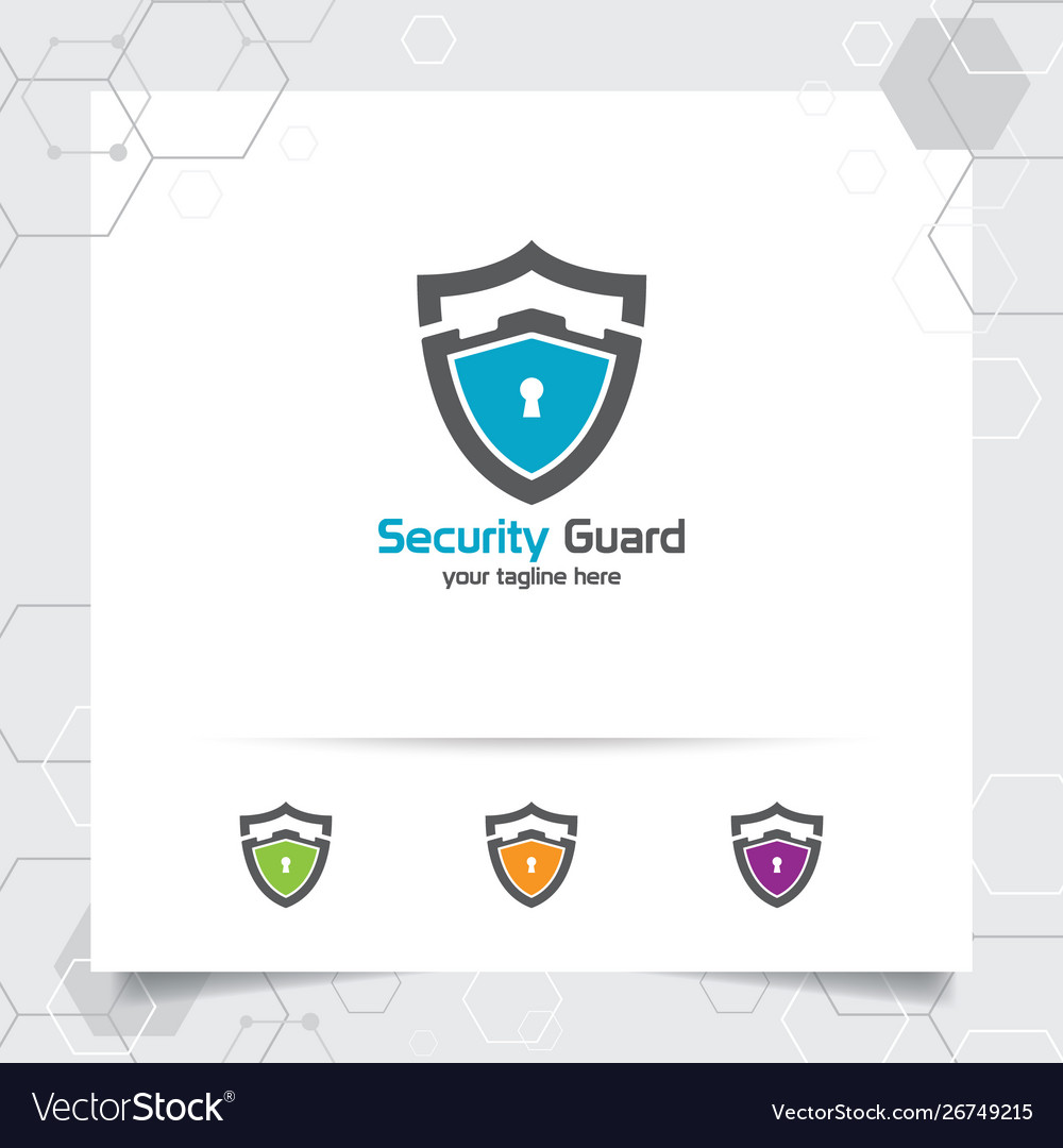 Modern Security Shield with Lock Icon