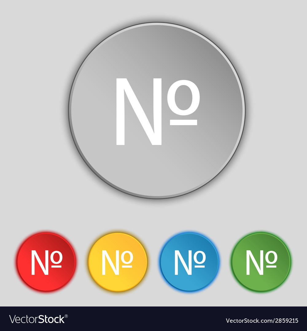 Number iconset flat modern web colour button