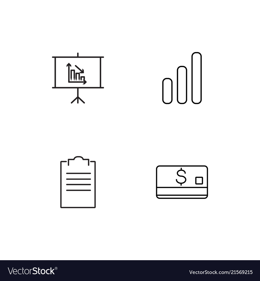 Office linear icons set simple outline