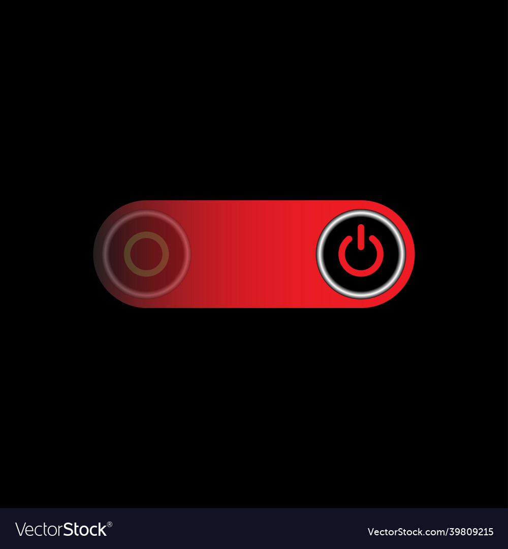 On off slider style power buttons with red vector image On off slider style power buttons with red