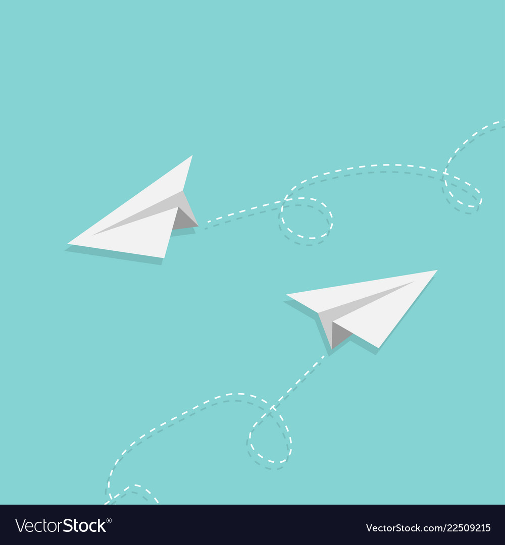 Paper airplanes background travel concept Vector Image