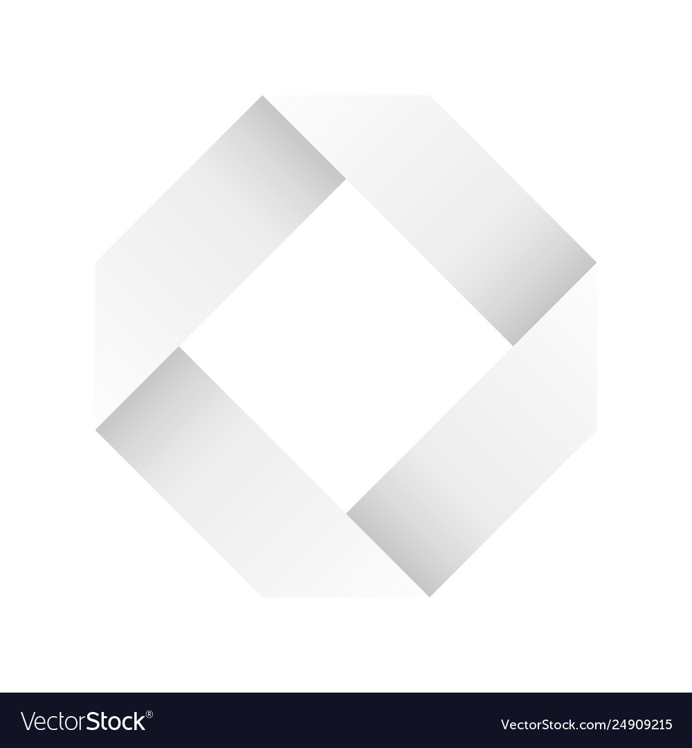 Paper white infinite ribbon loop folded in a shape vector image Paper white infinite ribbon loop folded in a shape