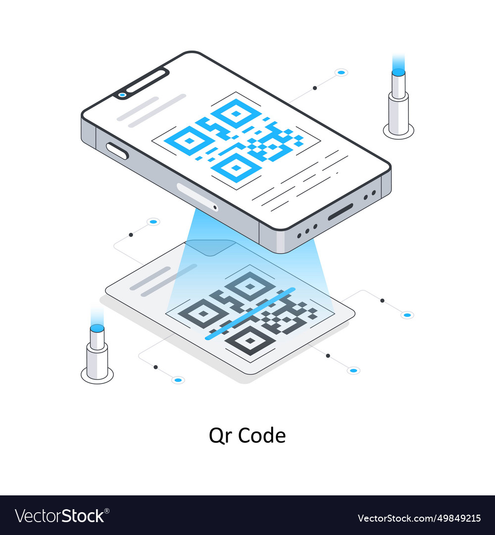 Qr code isometric stock eps file
