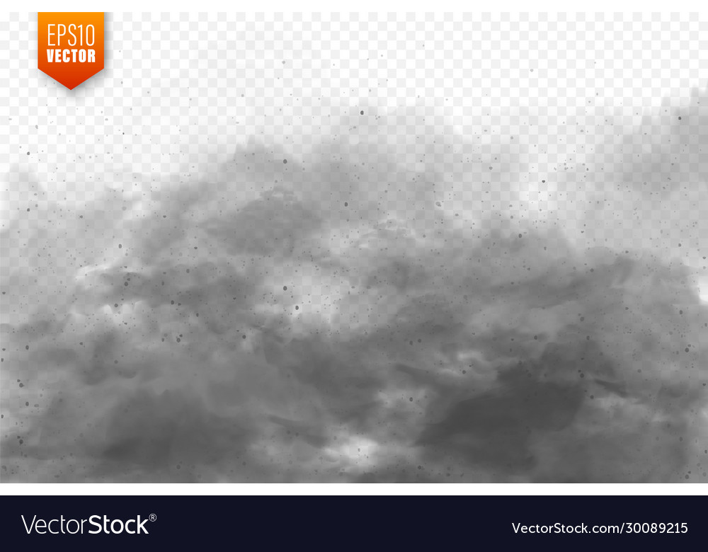 Realistic dust clouds sand storm polluted dirty Vector Image