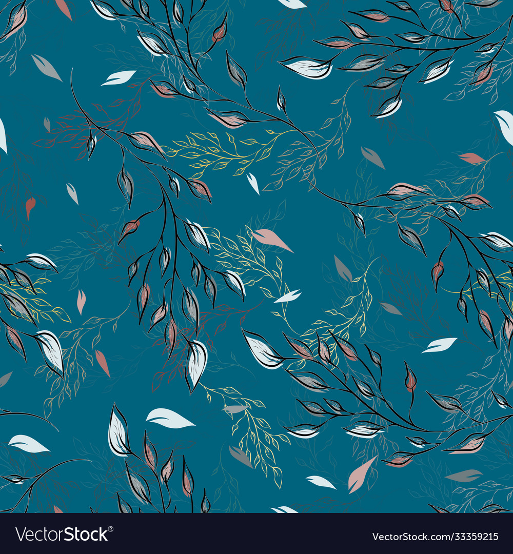 Seamless repeating autumn pattern twigs