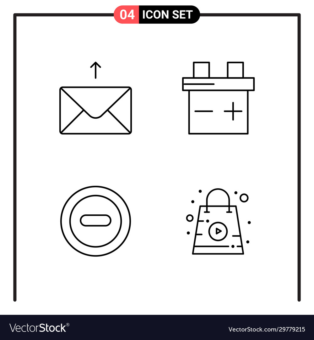 Set 4 line style icons for web and mobile