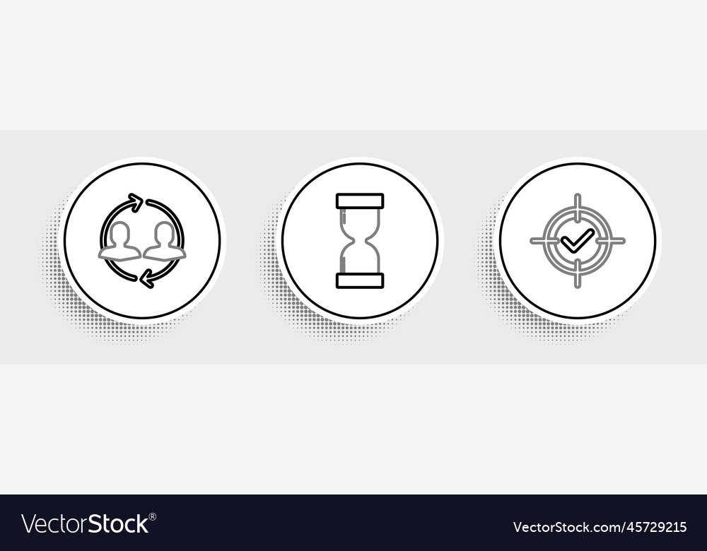 Set line target and check mark human resources vector image Set line target and check mark human resources
