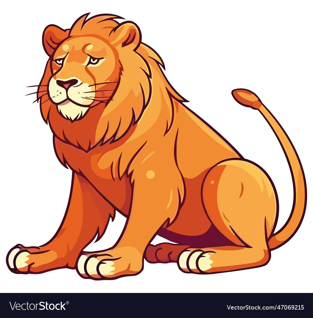 Smiling Lion Sitting Royalty Free Vector Image