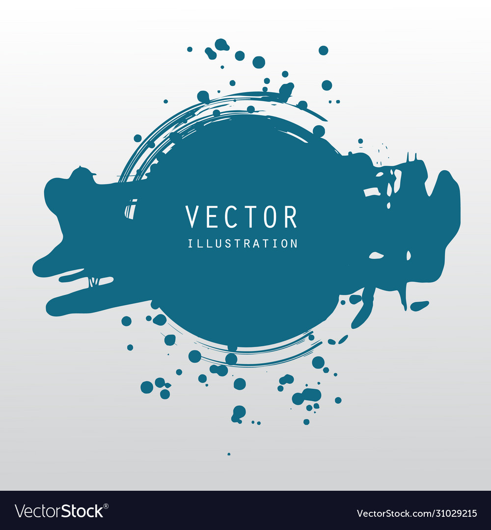 Splats splashes and blobs blue ink paint vector image Splats splashes and blobs blue ink paint