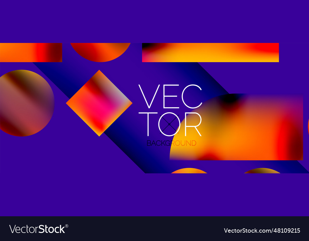Squares and circles design fluid color gradients