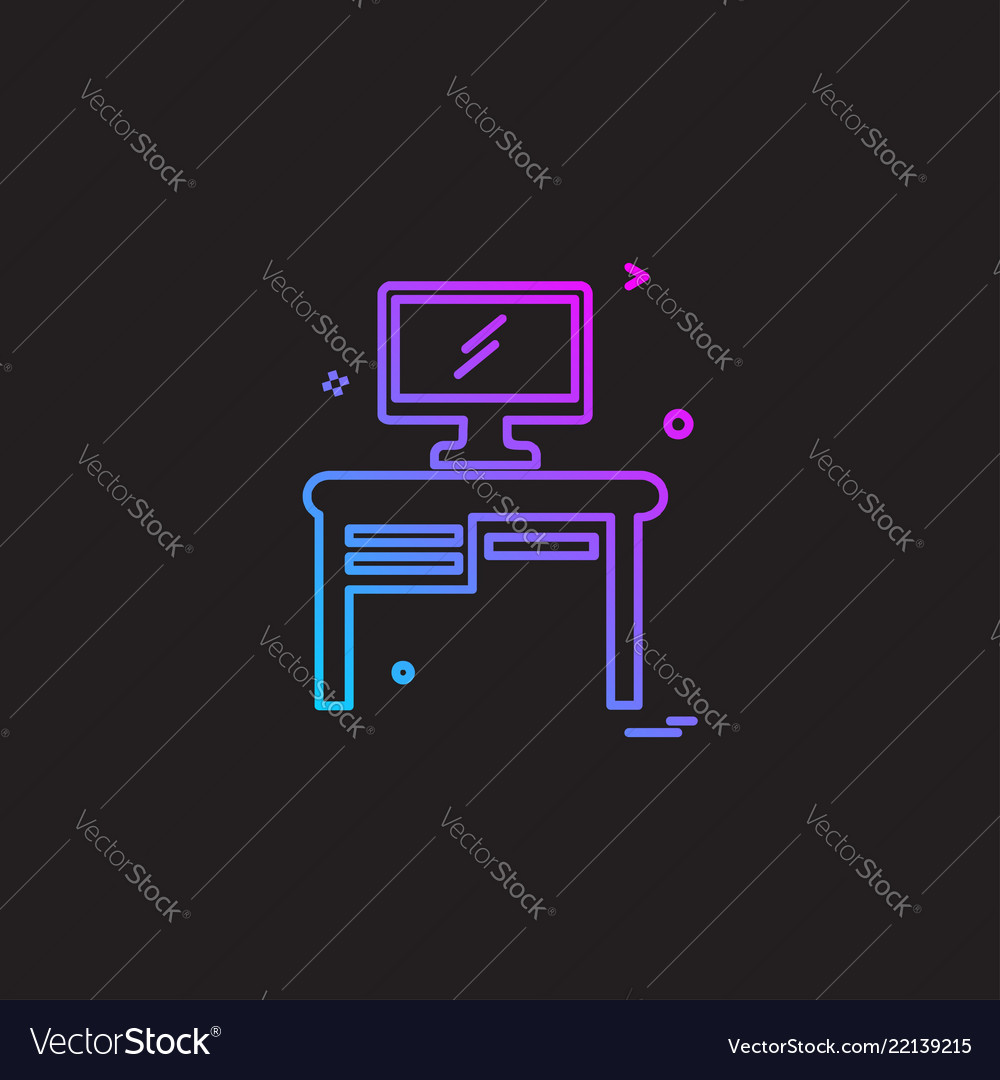 Study table icon design vector image Study table icon design