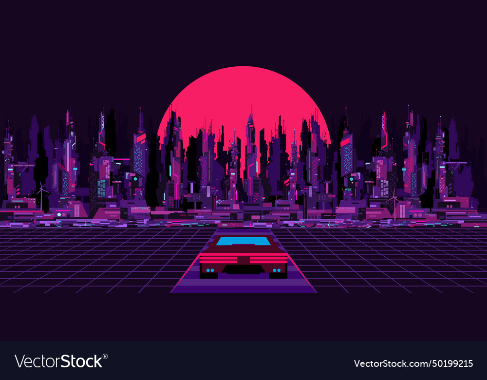 Trendy abstract futuristic sci-fi cyber space Vector Image