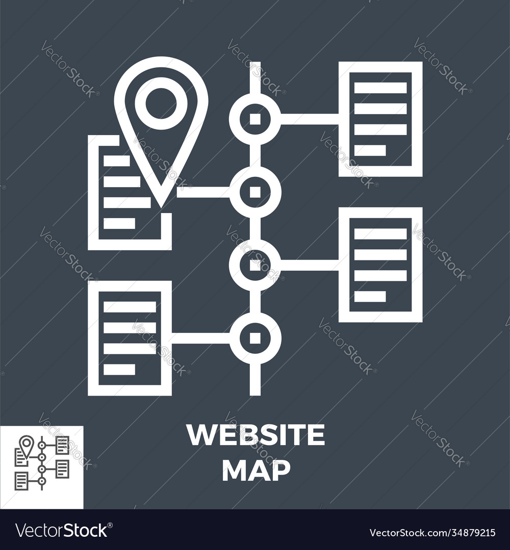 Website map line icon vector image Website map line icon