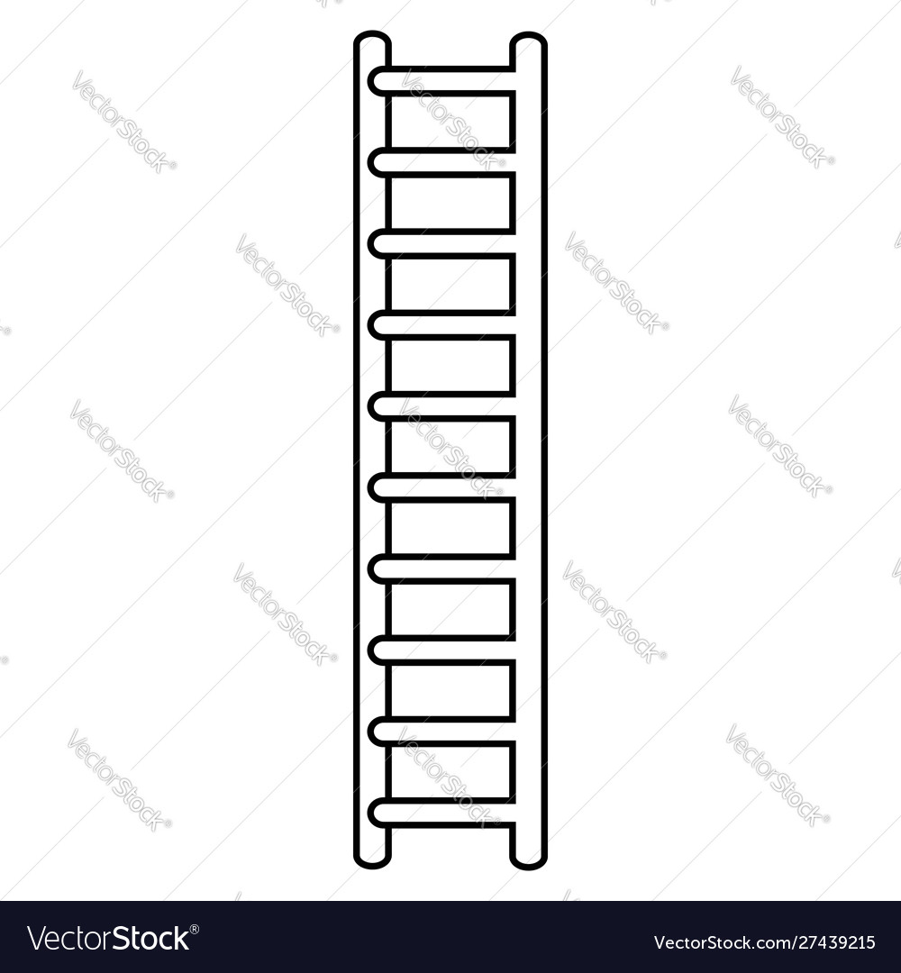 Wooden stairs isolated icon on white stock