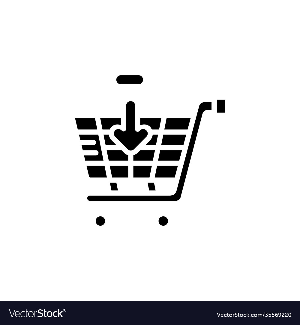 Add to cart icon solid style perfect for website Vector Image Add to cart icon solid style perfect for website