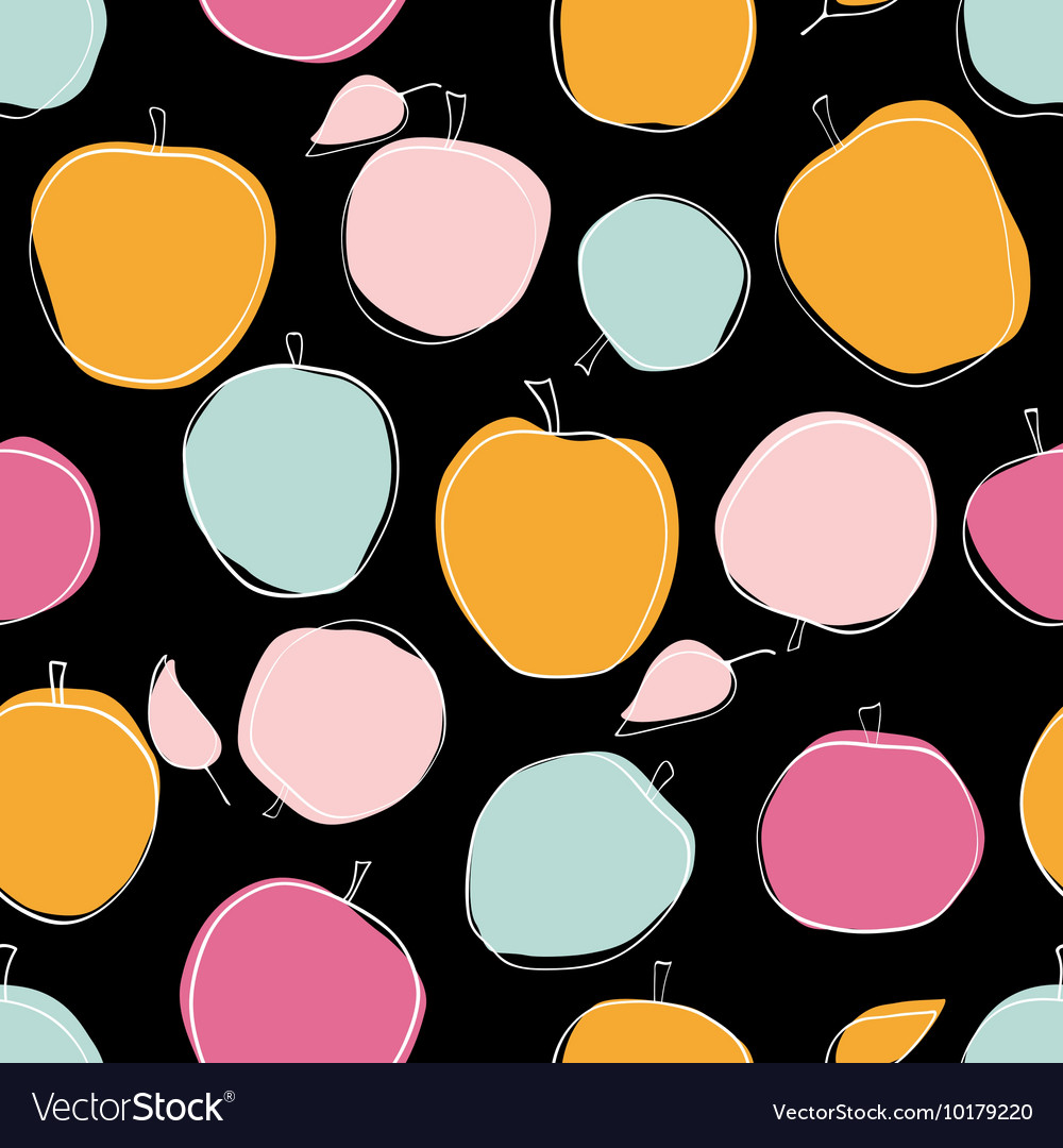 Apple seamless pattern in dark color scheme
