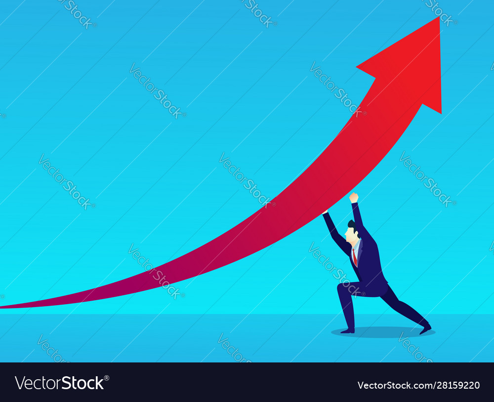 Business man concept people raise arrow Royalty Free Vector