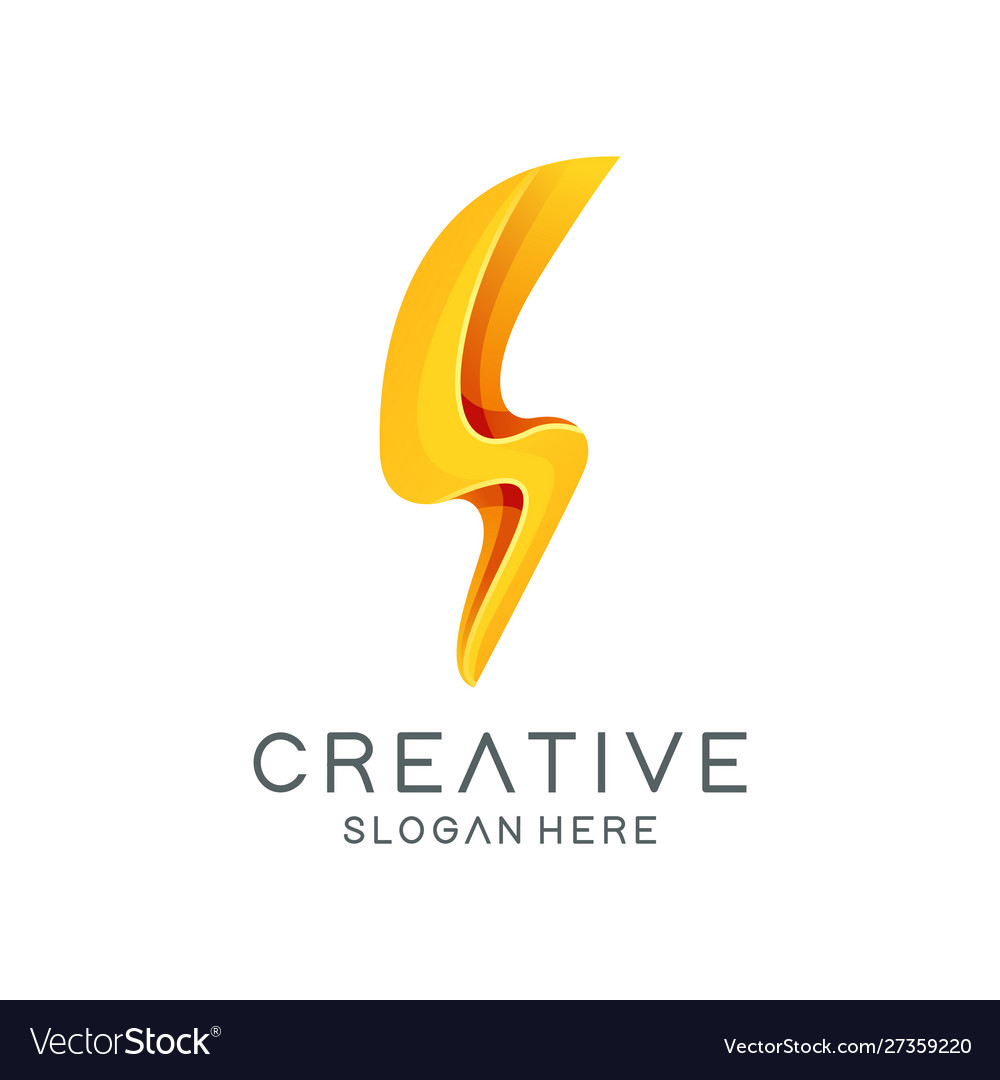 Creative flash bolt logo template Royalty Free Vector Image