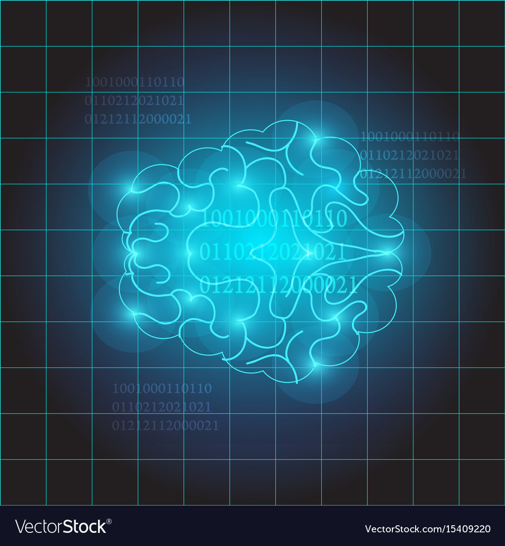Creative of human brain technology background Vector Image