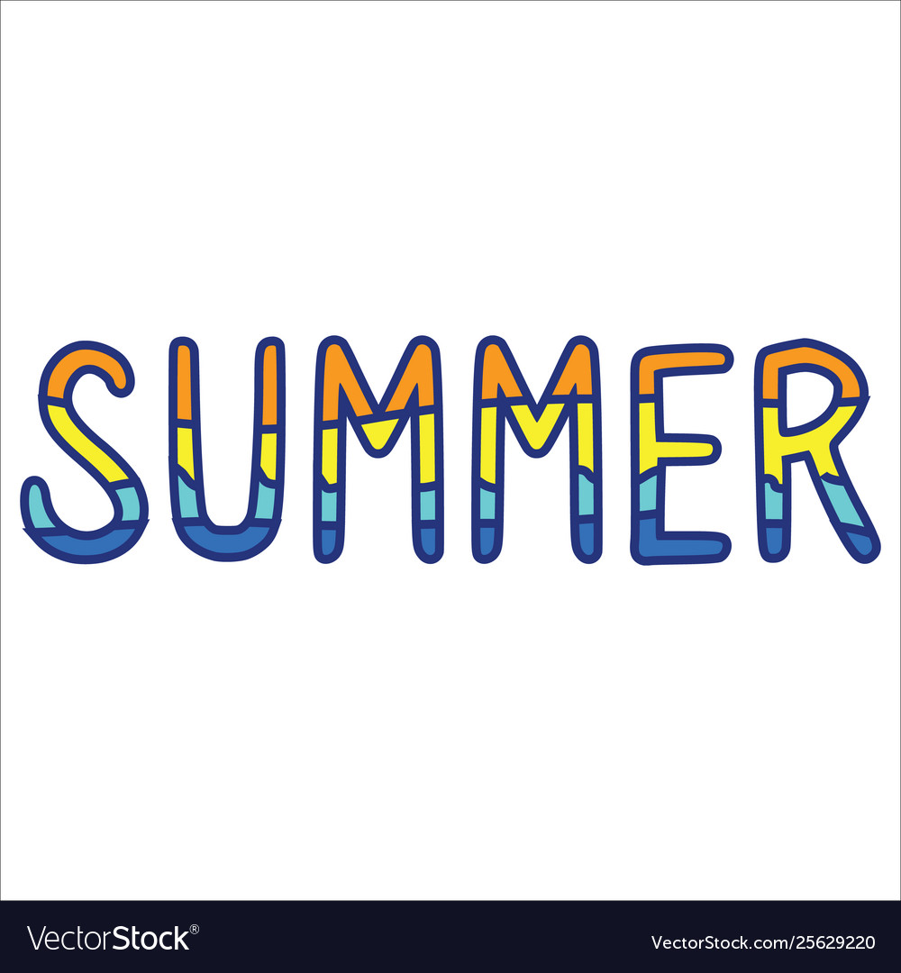 Cute summer typography cartoon