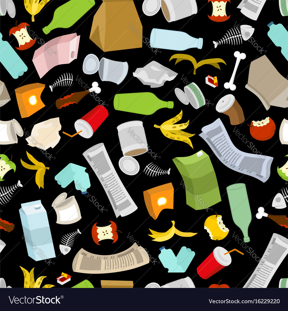 Garbage Seamless Pattern - Waste Texture
