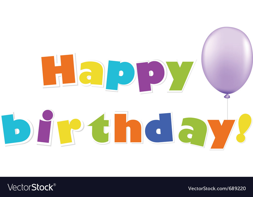 Happy birthday text Royalty Free Vector Image - VectorStock