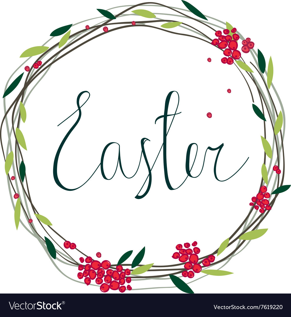 Happy easter greeting card with flowers