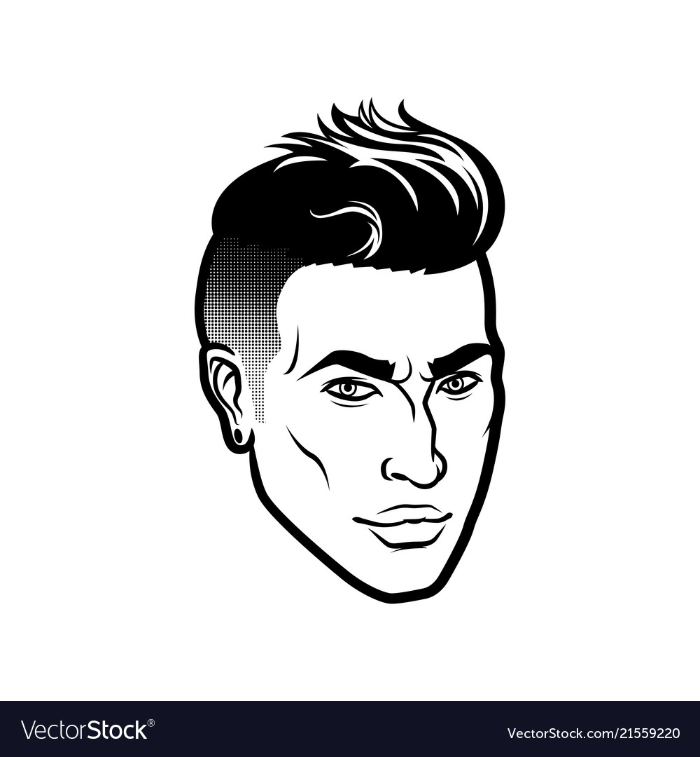Men Face Hipster Head With Haircuts For Royalty Free Vector
