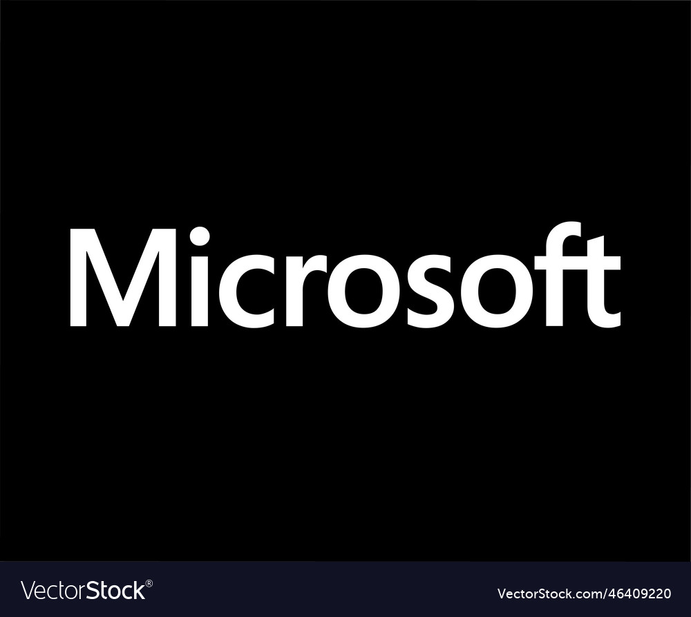 Microsoft software logo brand symbol name white