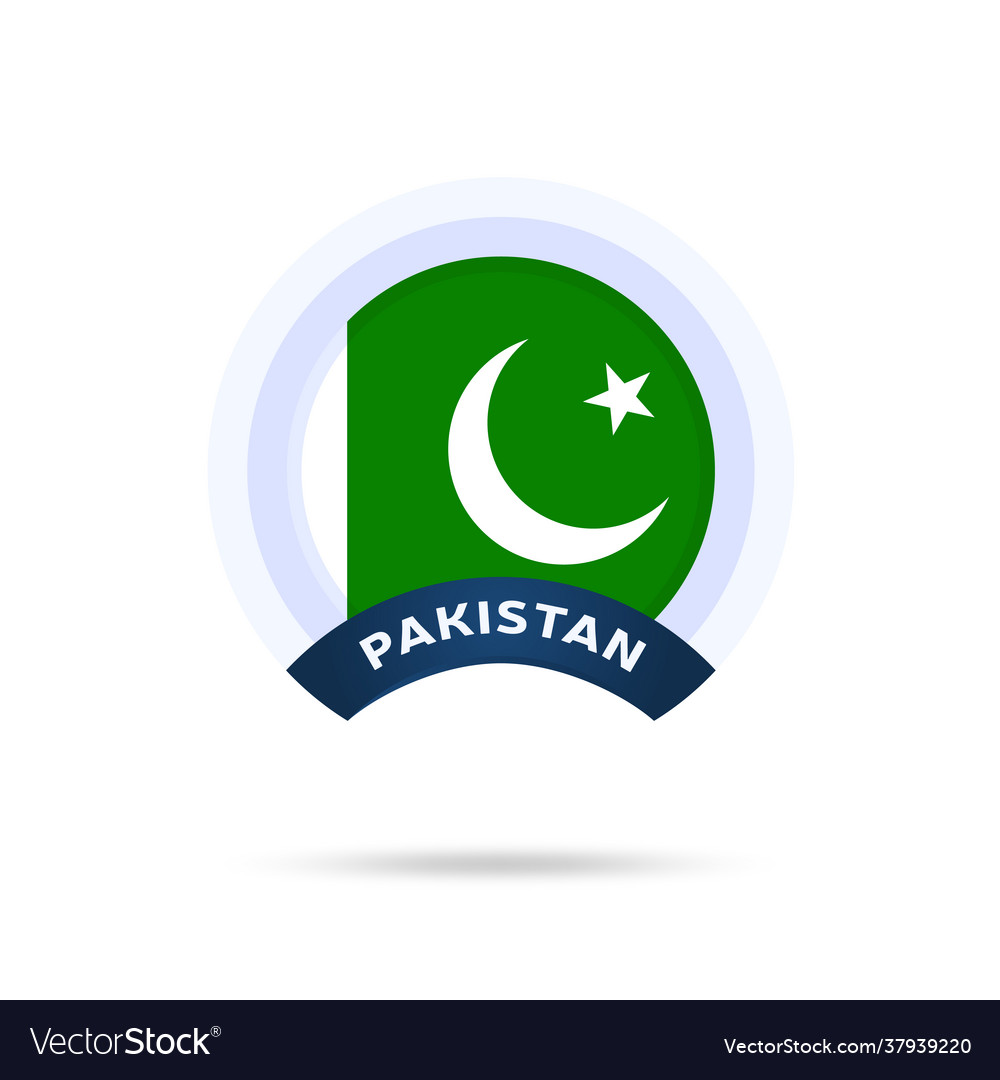 Pakistan national flag circle button icon simple Vector Image