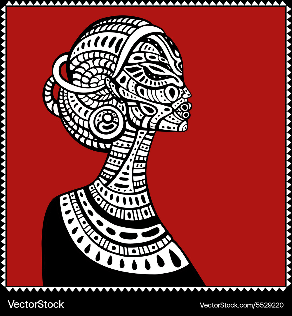 Profile beautiful african woman Royalty Free Vector Image