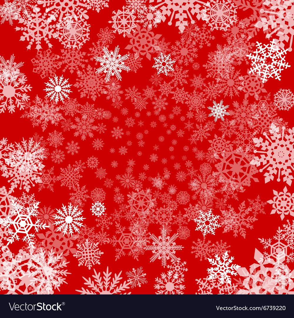 Red Snowflake Winter Background