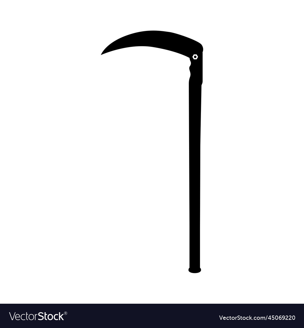 Scythe silhouette black and white icon design Vector Image