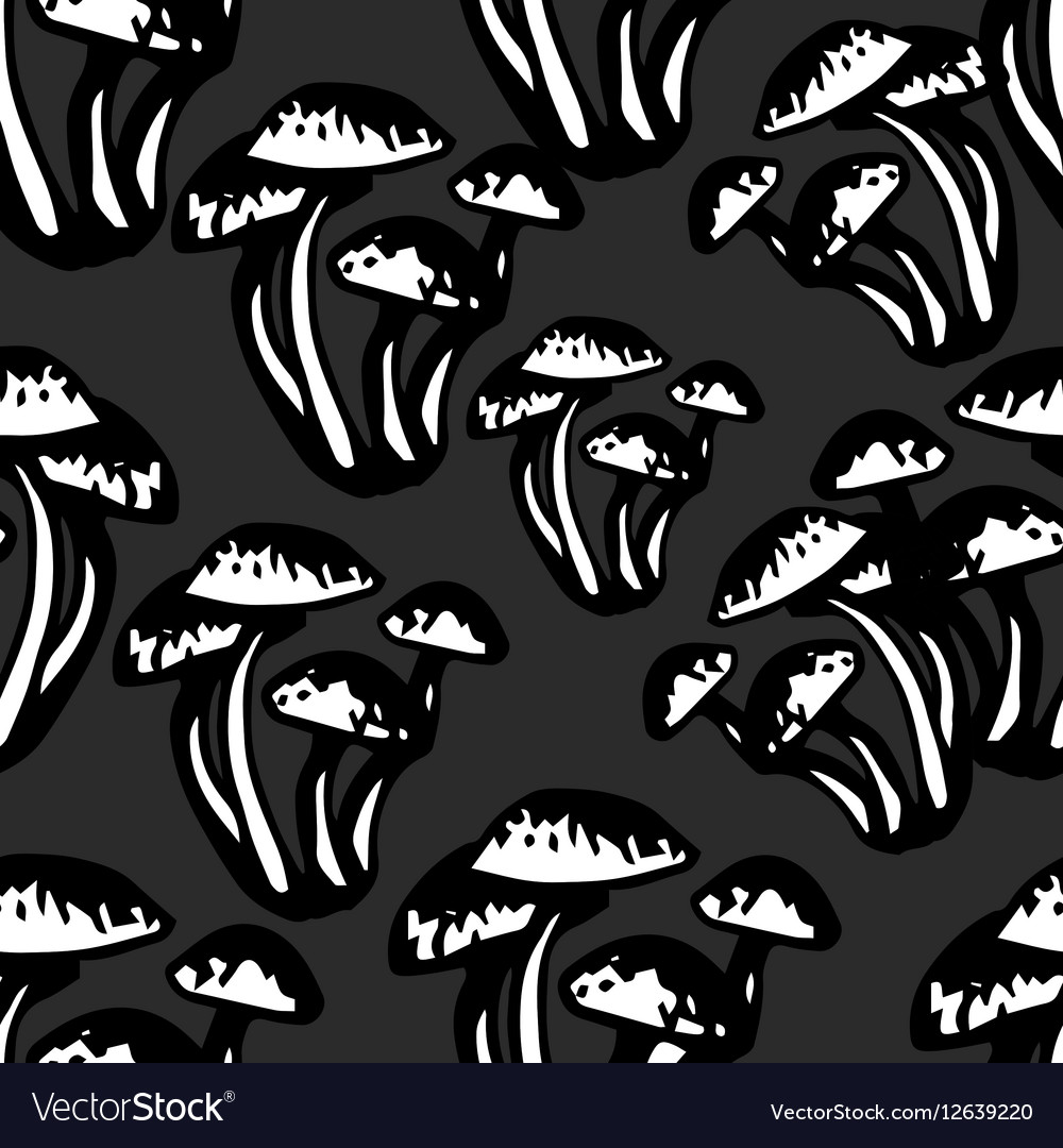 Seamless pattern with mushrooms