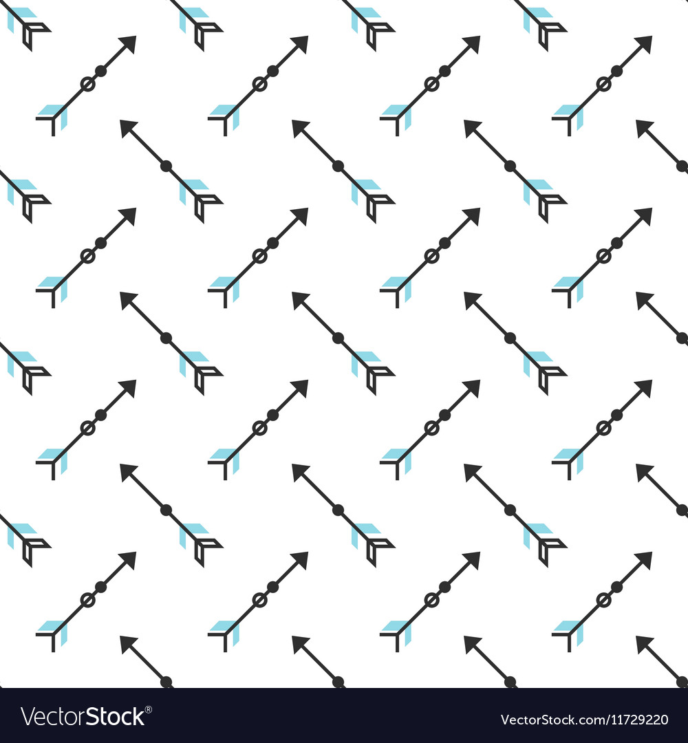 Seamless pattern with stylized linear arrows