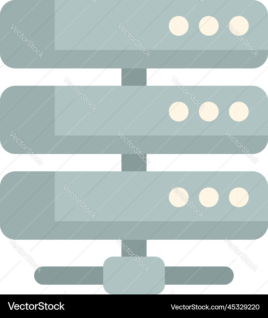 Server icon flat desktop panel Royalty Free Vector Image