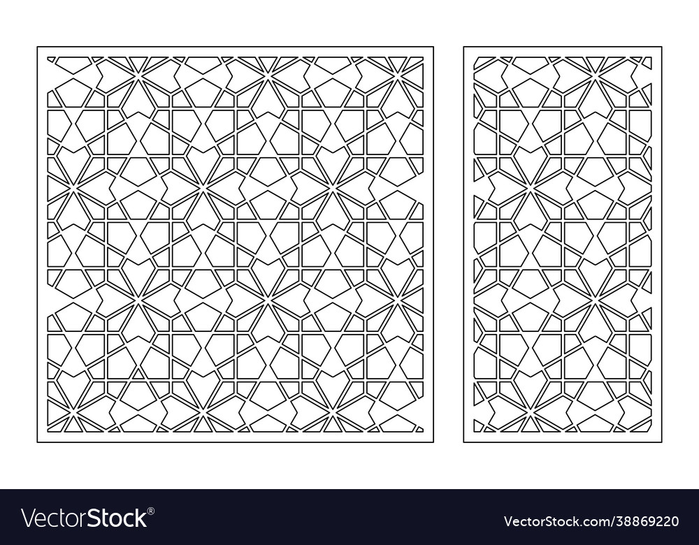 Set decorative card for cutting linear geometric